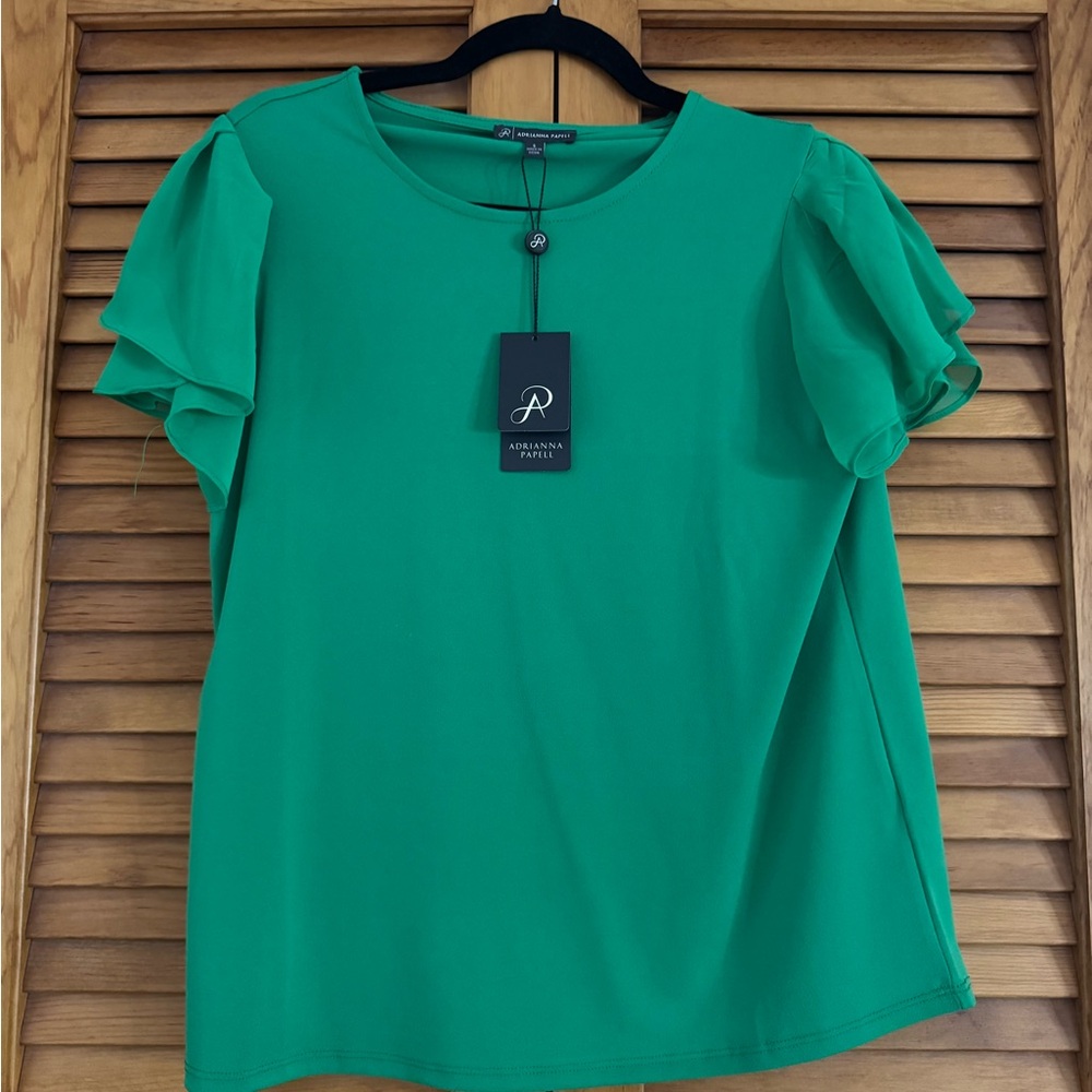 Adrianna Papell Vibrant Green Blouse